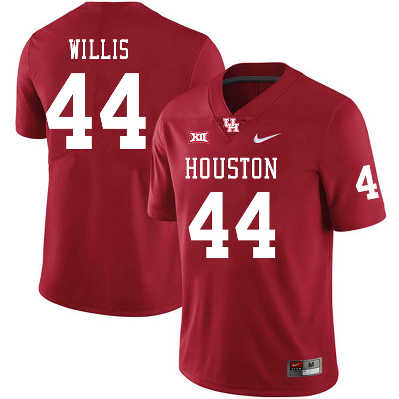 Men #44 Aaron Willis Houston Cougars Big 12 XII College Football Jerseys Stitched-Red - Click Image to Close